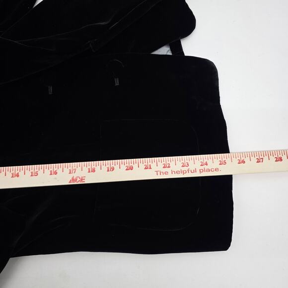 Vintage Ann Taylor Velvet Suit 14 Blazer Pants Black Classic Polished Silk Blend - Picture 8 of 14